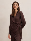 Maude Asymmetrical Drape Shirt